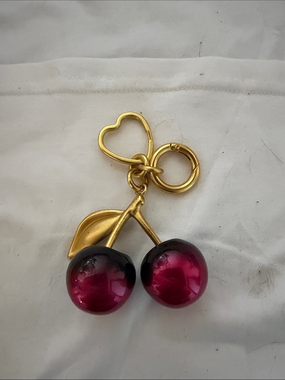 Ombré red cherry bag charm/keychain key chain